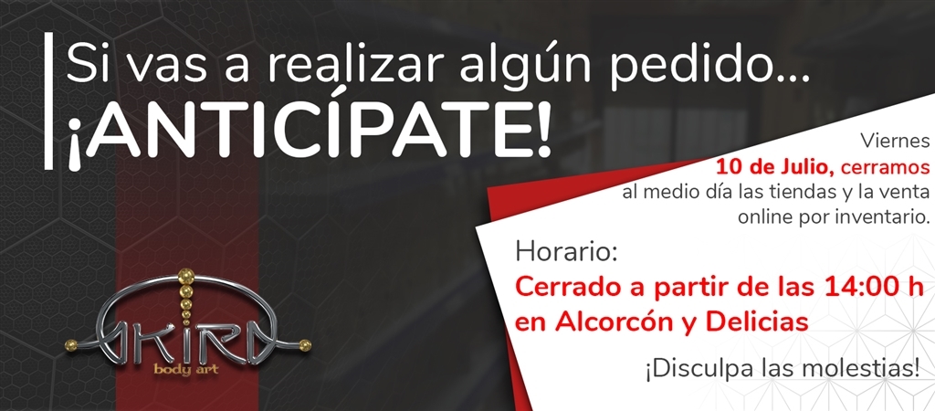 Akira permanecerá en MANTENIMIENTO durante el FIN DE SEMANA. Desde el Viernes 26 (14:00) hasta el Lunes 29 (9:00) 